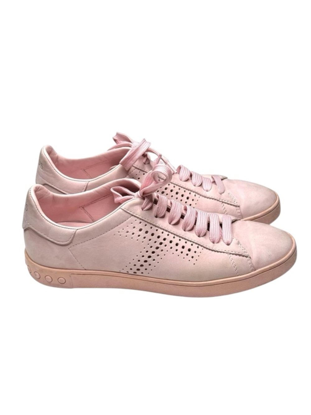 Tod’s 𖦹 Luxe Perforated T Leather Low Top Sneakers 𖦹 Light Pink 𖦹 38 7.5M 8M 𖦹 - Picture 4 of 16